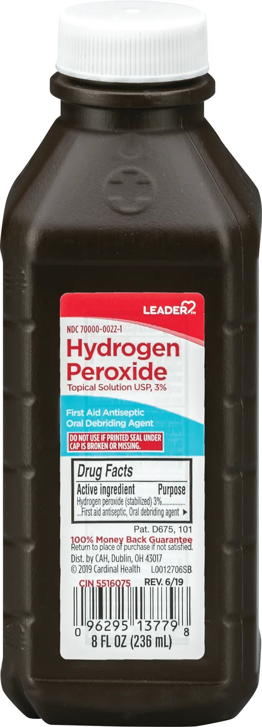 Leader Hydrogen Peroxide 3% Solution, 8 oz