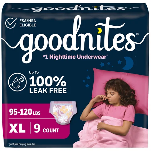 Goodnites Jumbo Pack Youthpant for Girls, Size 6