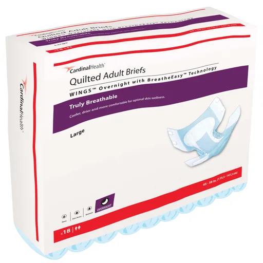 Cardinal Health Quilted Adult Briefs Wings™ Overnight - Large