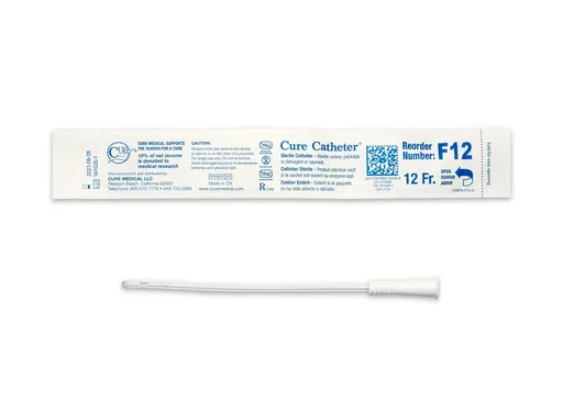 Cure Catheter Uncoated, Single, Female, 6” Straight Tip, 12 FR