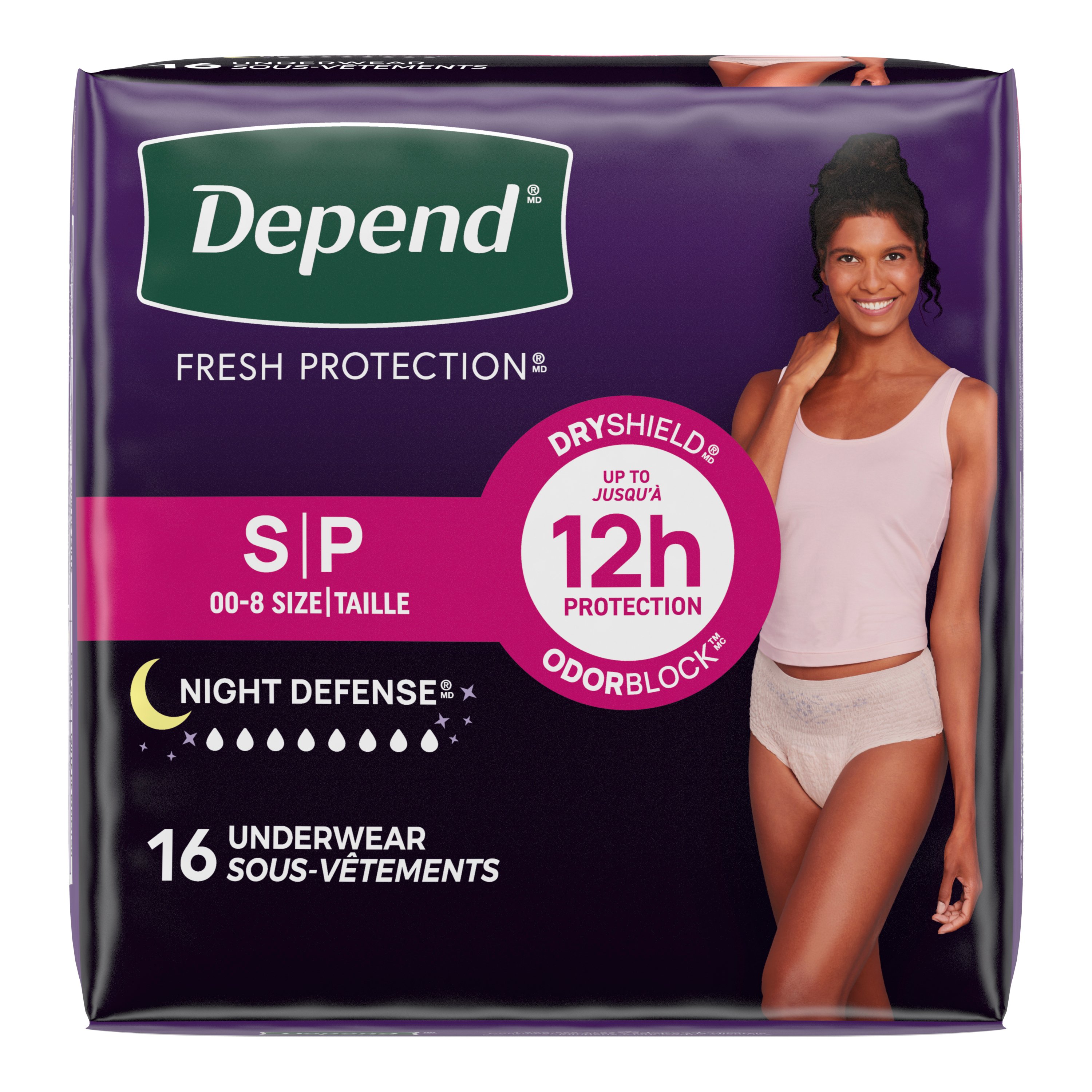 Kimberly Clark Depend Night Defense Underwear For Women, Small