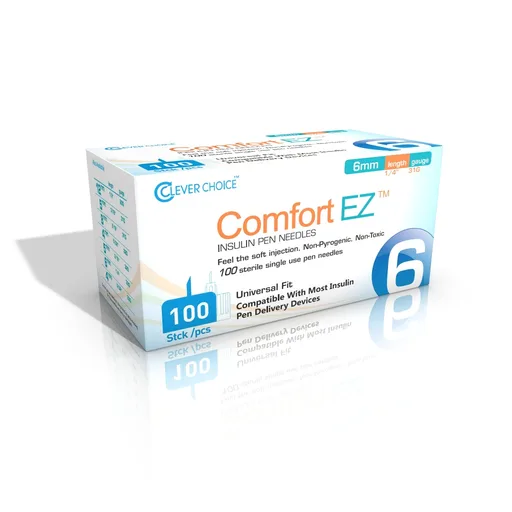 Clever Choice Comfort EZ Insulin Pen Needles 31G x 1/4", 100 count