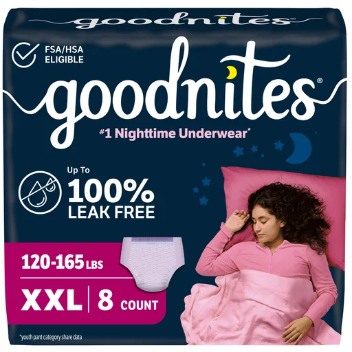 GOODNITES Jumbo Pack Youthpant for Girls, XXL, Size 7