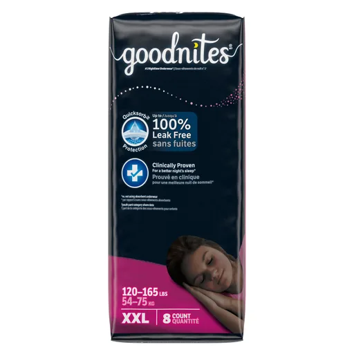 GOODNITES Jumbo Pack Youthpant for Girls, XXL, Size 7