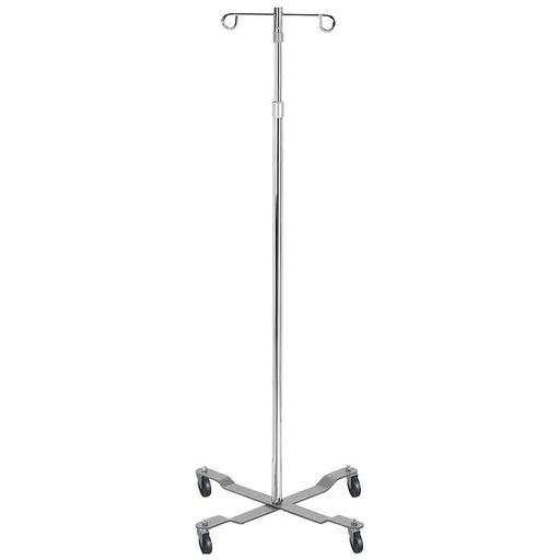 Drive Medical Economy Removable Top IV Pole with 2 Hook, Silver Vein