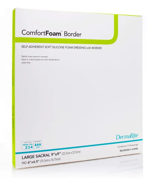 ComfortFoam Silicone Sacral Foam Dressing, Large