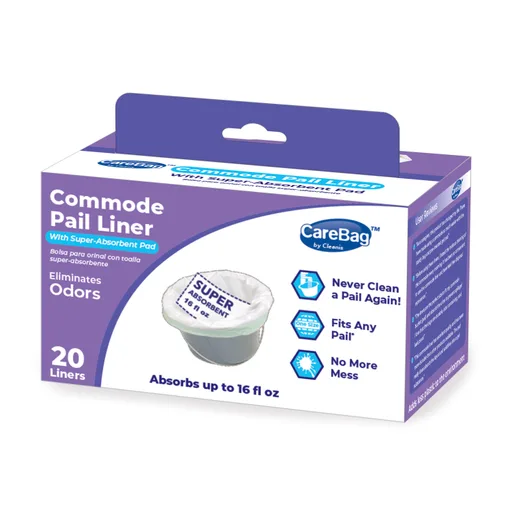 Carebag® Oxo-Biodegradable Commode Liner with Super Absorbent Pad