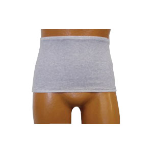 Options Ostomy Support Barrier Men's Wrap/Brief with Open Crotch and Built-In Ostomy Barrier/Support Medium, Light Gray