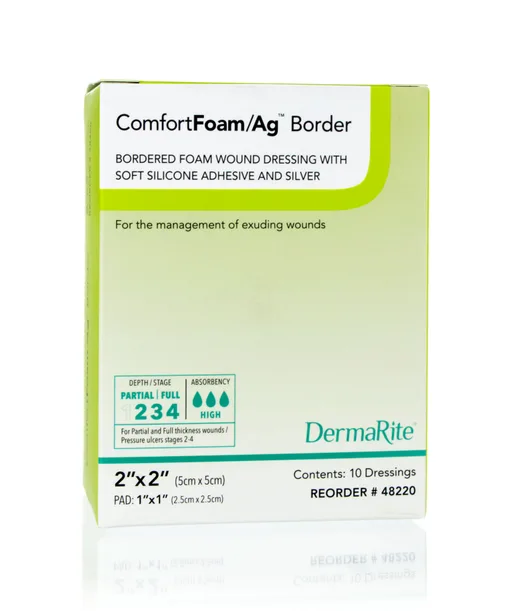 ComfortFoam Ag Silicone Foam Border Dressing
