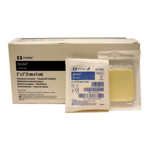 Cardinal Health AMD Antimicrobial Foam Wound Dressing, 2" x 2"