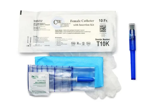 Cure Twist Female Catheter with Insertion Kit, 10 FR