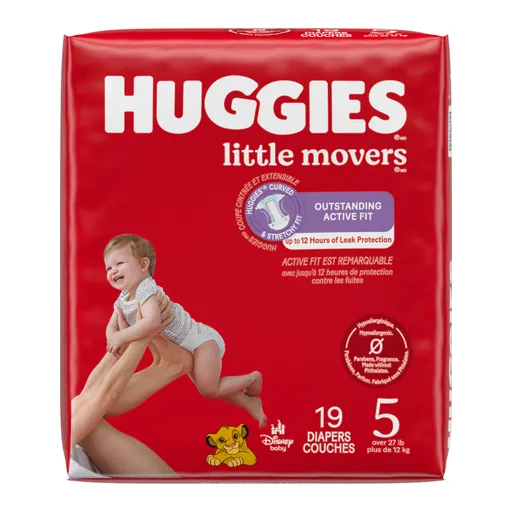 Huggies Little Movers Diapers, Size 5, Jumbo Pack