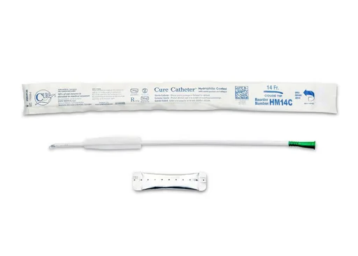 Hydrophilic Cure Catheter, 16” Male, Coude Tip, 14 FR