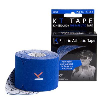 KT Tape, Cotton, 20 Pre-Cut 2" x 10" Strips, Blue