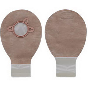 Hollister New Image Two-Piece Drainable Mini Pouch, 1-3/4" Flange, Filter, 7" L, Integrated Closure, Beige