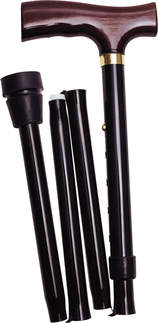 Alex Orthopedic Folding Travel Cane with Fritz Handle - Black