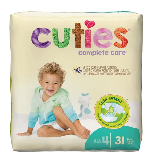 Cuties® Baby Diapers, Size 4 (22 - 37 lbs)