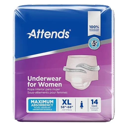 Attends Maximum Women's Underwear, X-Large, 14 ct