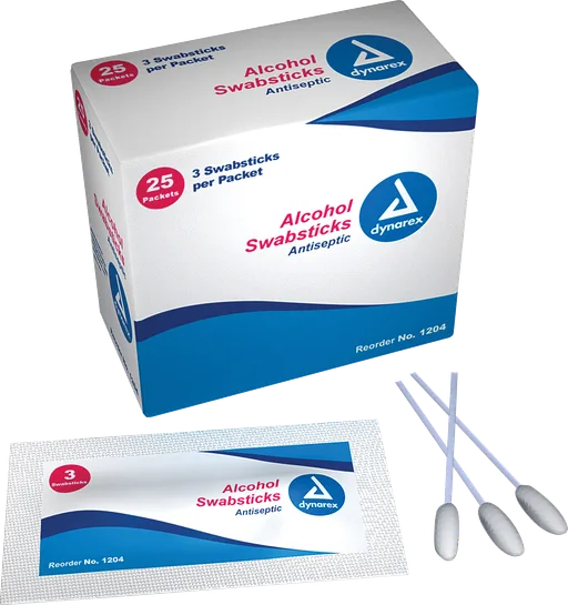 Dynarex Alcohol Swabstick, 3 Pack