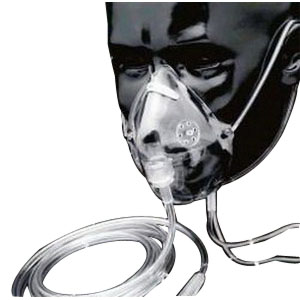 Salter Labs Elongated Medium Concentration Mask with 7 ft Safety Tube Transparent, Three Channel Safety Tube, Elastic Headstrap
