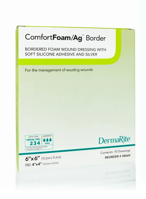ComfortFoam Ag Silicone Foam Border Dressing