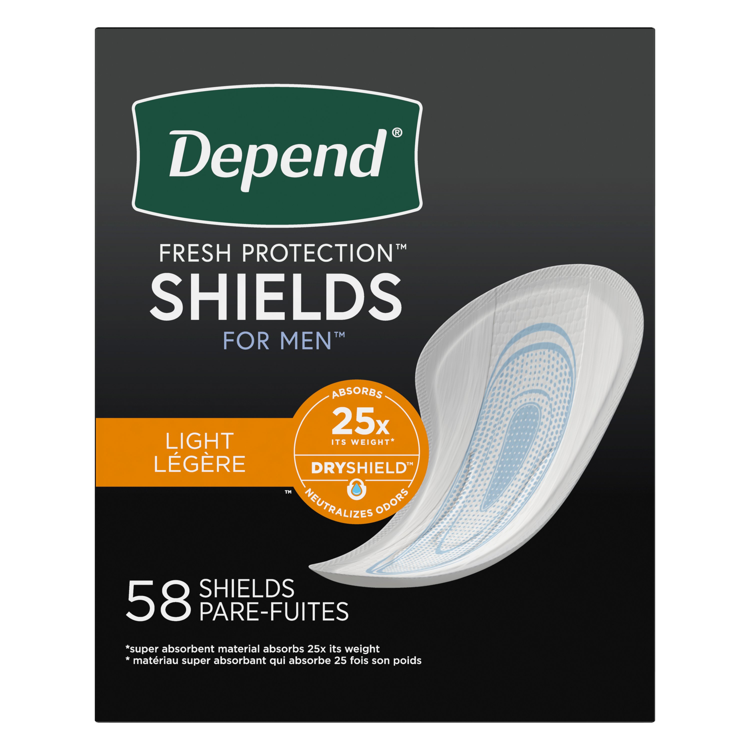 Depend Incontinence Shields for Men, Light Absorbency, (Packaging May Vary)