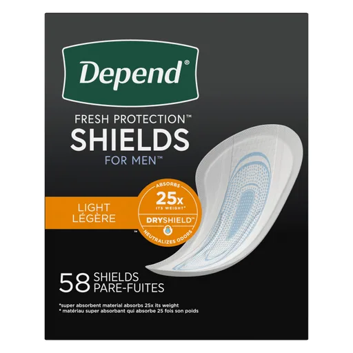 Depend Incontinence Shields for Men, Light Absorbency