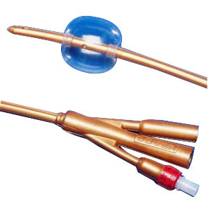 Kendall Dover 2-Way Silver-Coated Silicone Foley Catheter, Latex-Free, 26Fr 16" L, 30cc Balloon Capacity