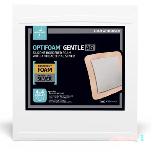 Optifoam Gentle Ag+ Dressing 4" x 4"