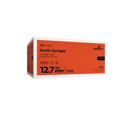 Becton Dickinson U-100 Insulin Syringe with Needle