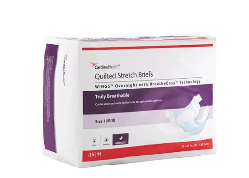 Cardinal Health WINGS Overnight Quilted Stretch Brief