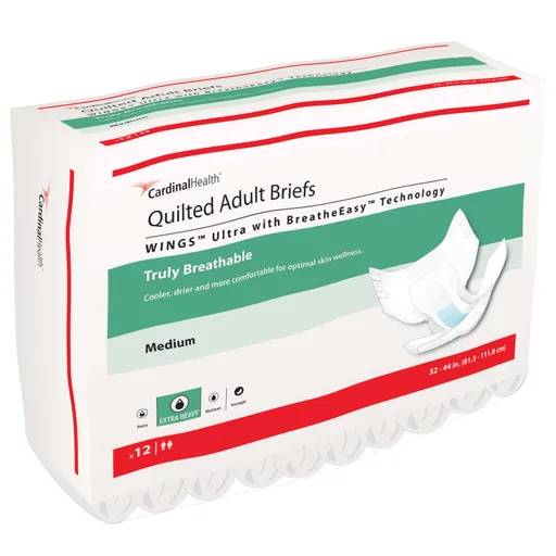 Cardinal Health Quilted Adult Briefs Wings™ Ultra Medium