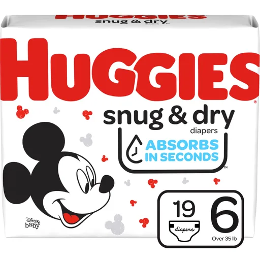 Huggies Snug and Dry Baby Diaper, Size 6, Jumbo Pack