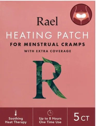 Rael Heating Patch for Menstrual Cramps with Extra Coverage, 5 Count