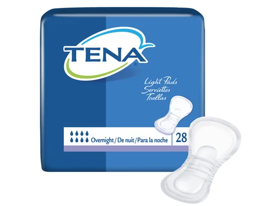 TENA Overnight Incontinence Pads, 16"