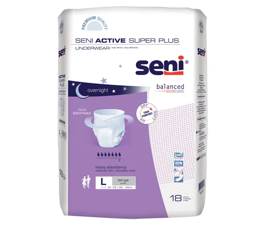 TZMO Seni Active Super Plus Pull-On Underwear, Large, 18 Count