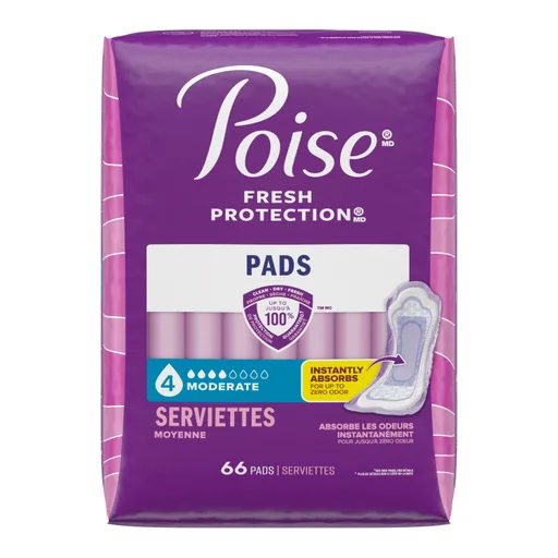 Kimberly Clark Depend® Poise® Incontinence Pad, Moderate Absorbency, 11"