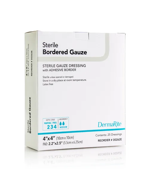 DermaRite Sterile Border Gauze Dressing