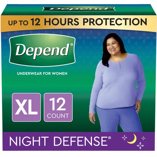 Depend Night Defense Incontinence Overnight Underwear for Women, XL, Tan
