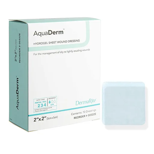 AquaDerm Hydrogel Sheet Wound Dressing, 2" x 2"