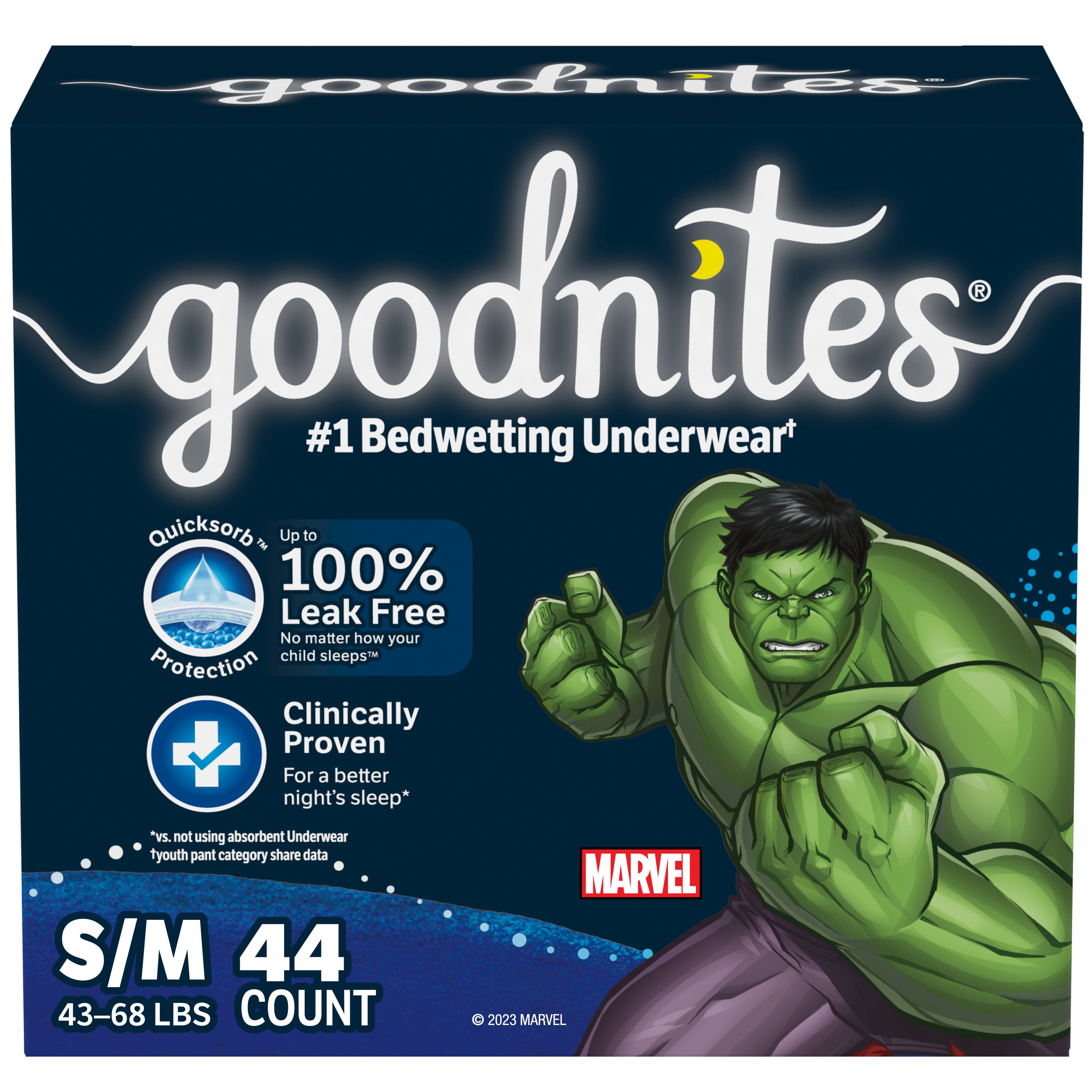 Kimberly Clark Goodnites Youth Incontinence Pant, for 38 to 65 lb Boy, Clothing Size 4 to 8, Small/Medium, Giga Pack