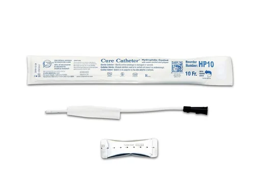 Cure Medical Hydrophilic Cure Catheter, 10” Pediatric, Straight Tip, 10 FR