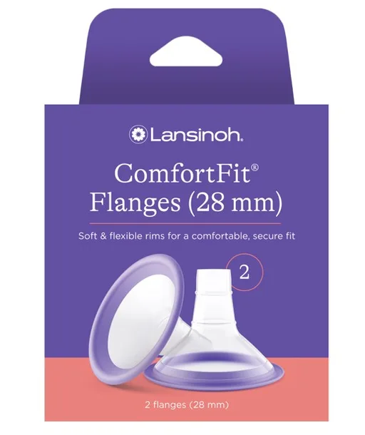 Lansinoh ComfortFit Breast Pump Flanges, 28mm, 2-Pack