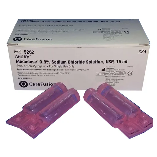 CareFusion AirLife Modudose Unit Dose Saline 15mL 0.9% Inhalation, Sterile