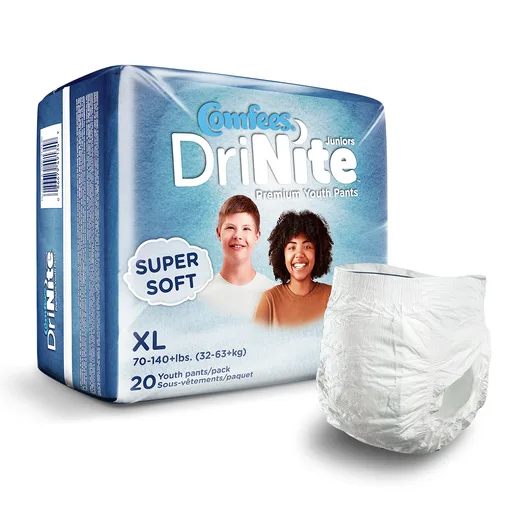 Comfees DriNite Youth Pants, X-Large, 20 ct
