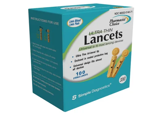 Pharmacist Choice Twist Top Lancets, 33G, 100 count