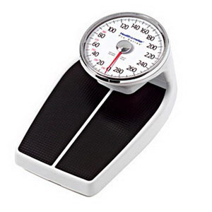 Pelstar LLC Professional Home Care Mechanical Floor Scale 400 lb Capacity, White, Durable Non-skid Platform Mat