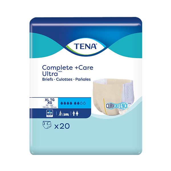 TENA Complete + Care Ultra Brief, X-Large, 52" - 62" - REPLACES: SQ67340, SQ67342, SQ69980, SQ69982