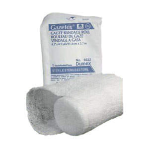 Gazetex Bandage Roll, 4.5" x 4.1 yds, 6 Ply, Sterile, Latex-Free