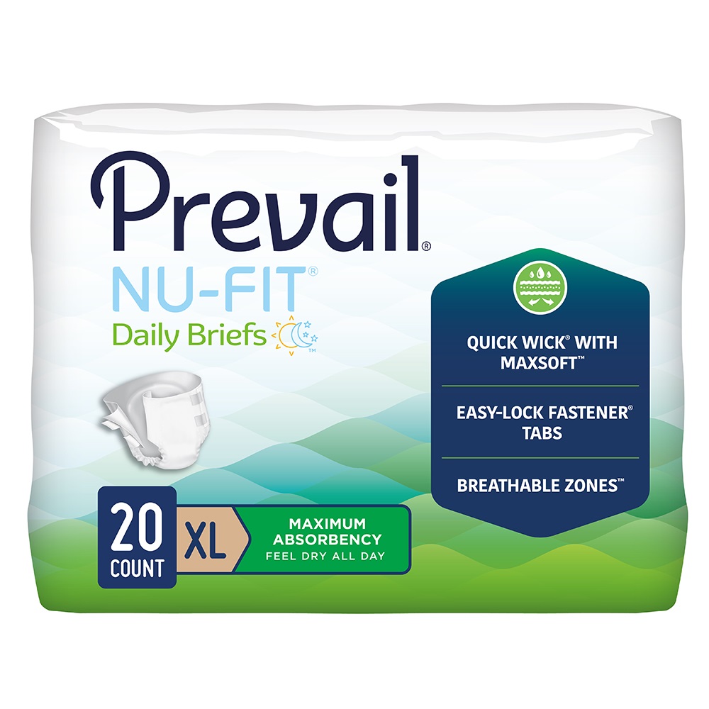Prevail NU-FIT Maximum Absorbency Adult Briefs, X-Large